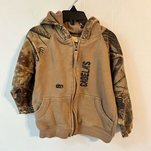 Cabela's‎ Kids Camo Tan Hoodie size 4. Vintage.